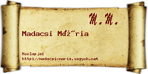 Madacsi Mária névjegykártya