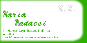 maria madacsi business card